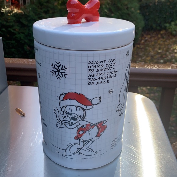 New Mickey Mouse Christmas Holiday Sketchbook Pet Treat Canister - Picture 7 of 12